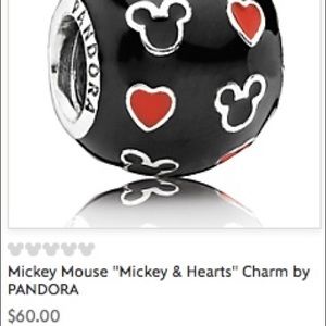 Mickey Mouse & Hearts - Retired Pandora Charm